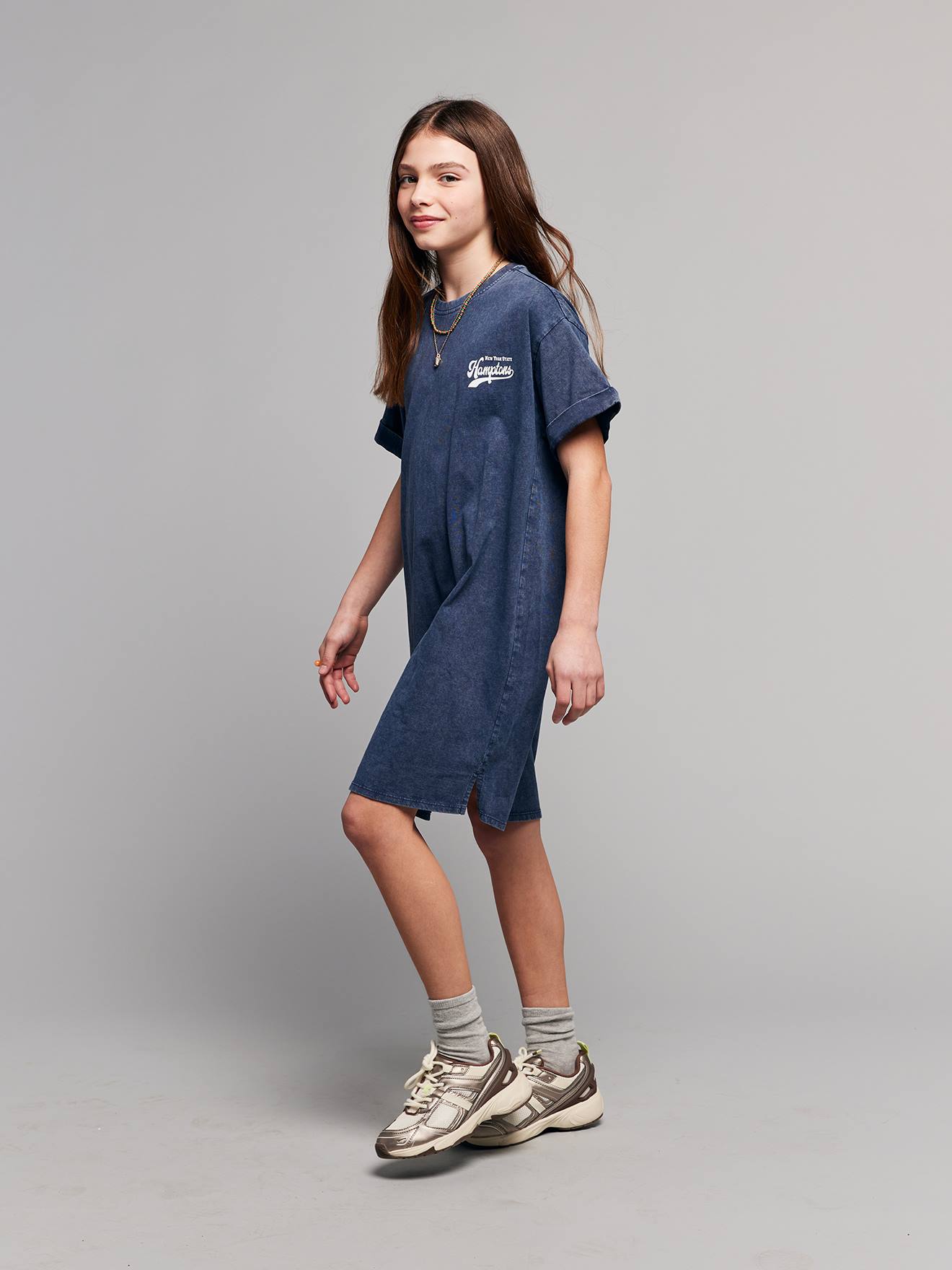 T-shirt jurk marineblauw