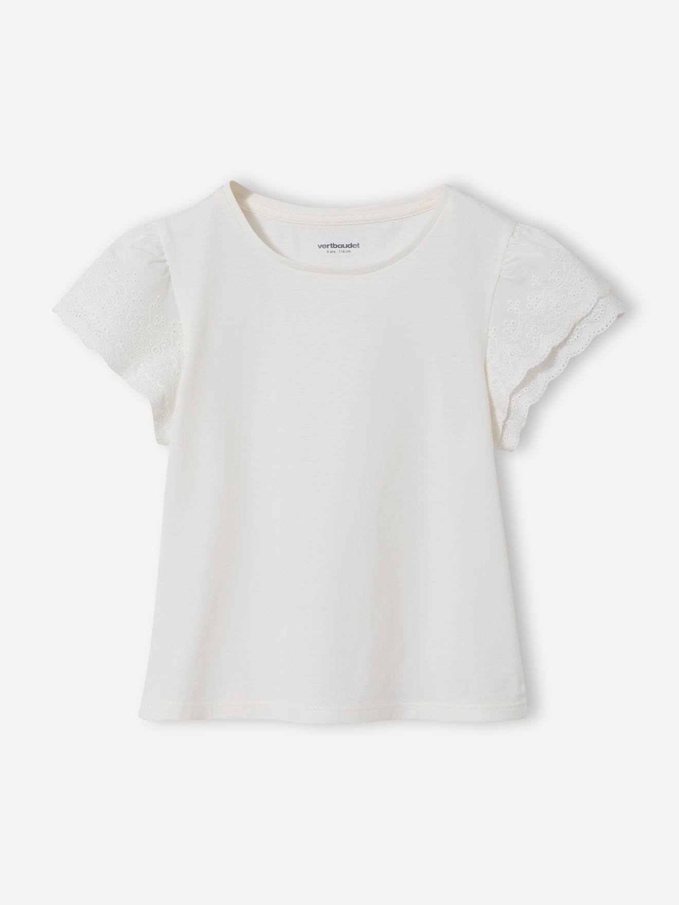 T-shirt met korte mouwen voor meisjes ecru