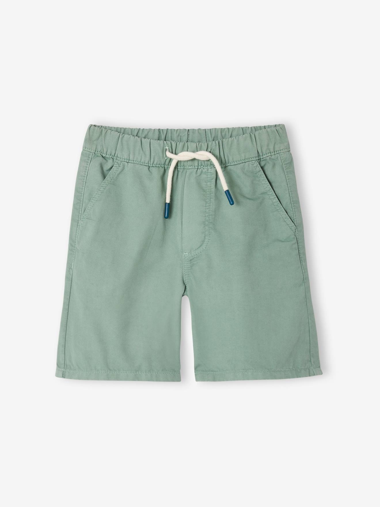 Elastische bermuda voor jongens dennen