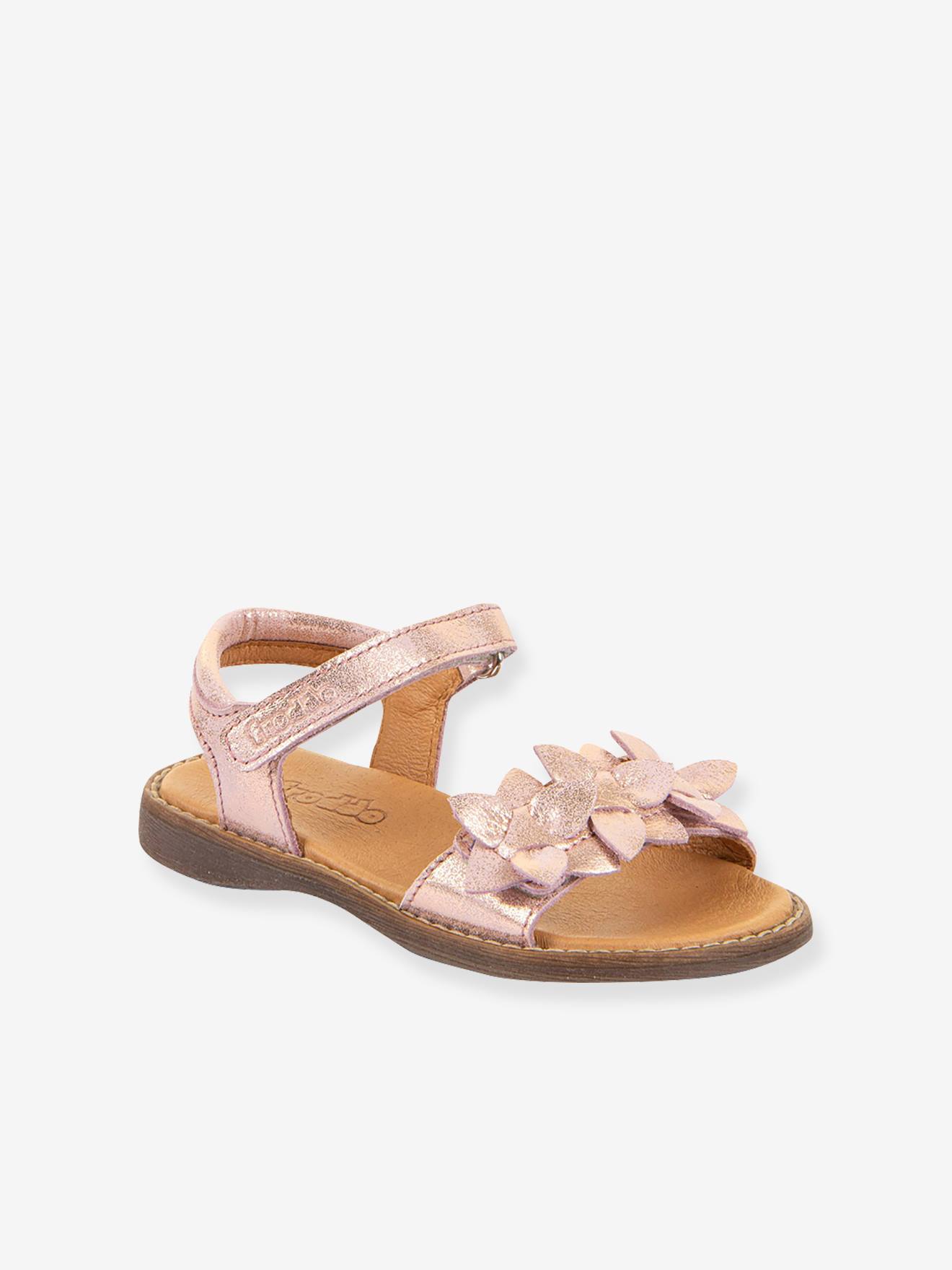 Leren sandalen voor meisjes LORE FLOWERS FRODDO goudroze