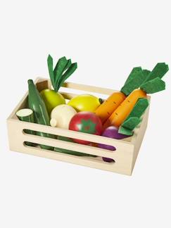 Speelgoed-Imitatiespelletjes-Houten krat met groenten voor het diner