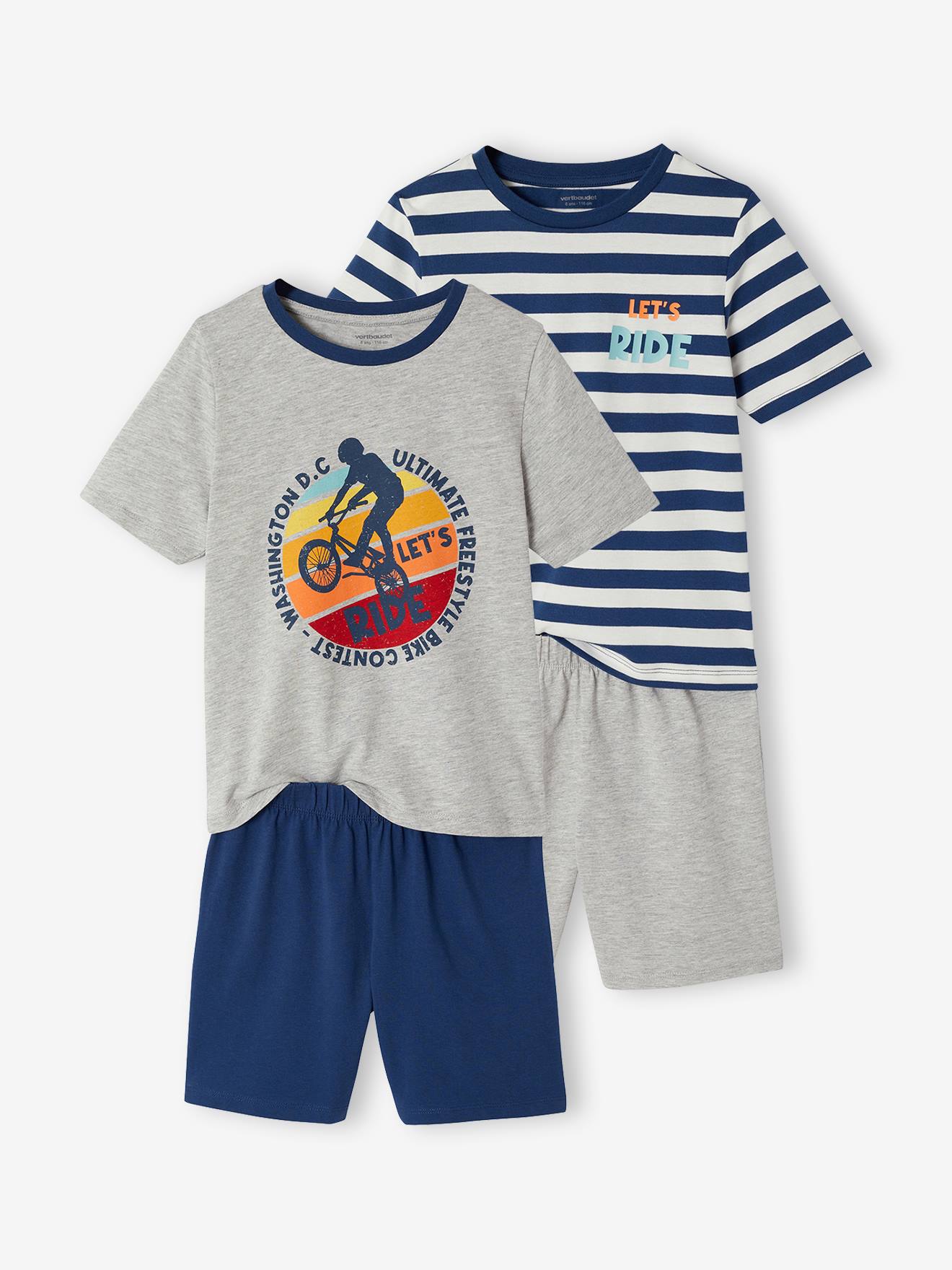 Set van 2 pyjamashorts oceaanblauw