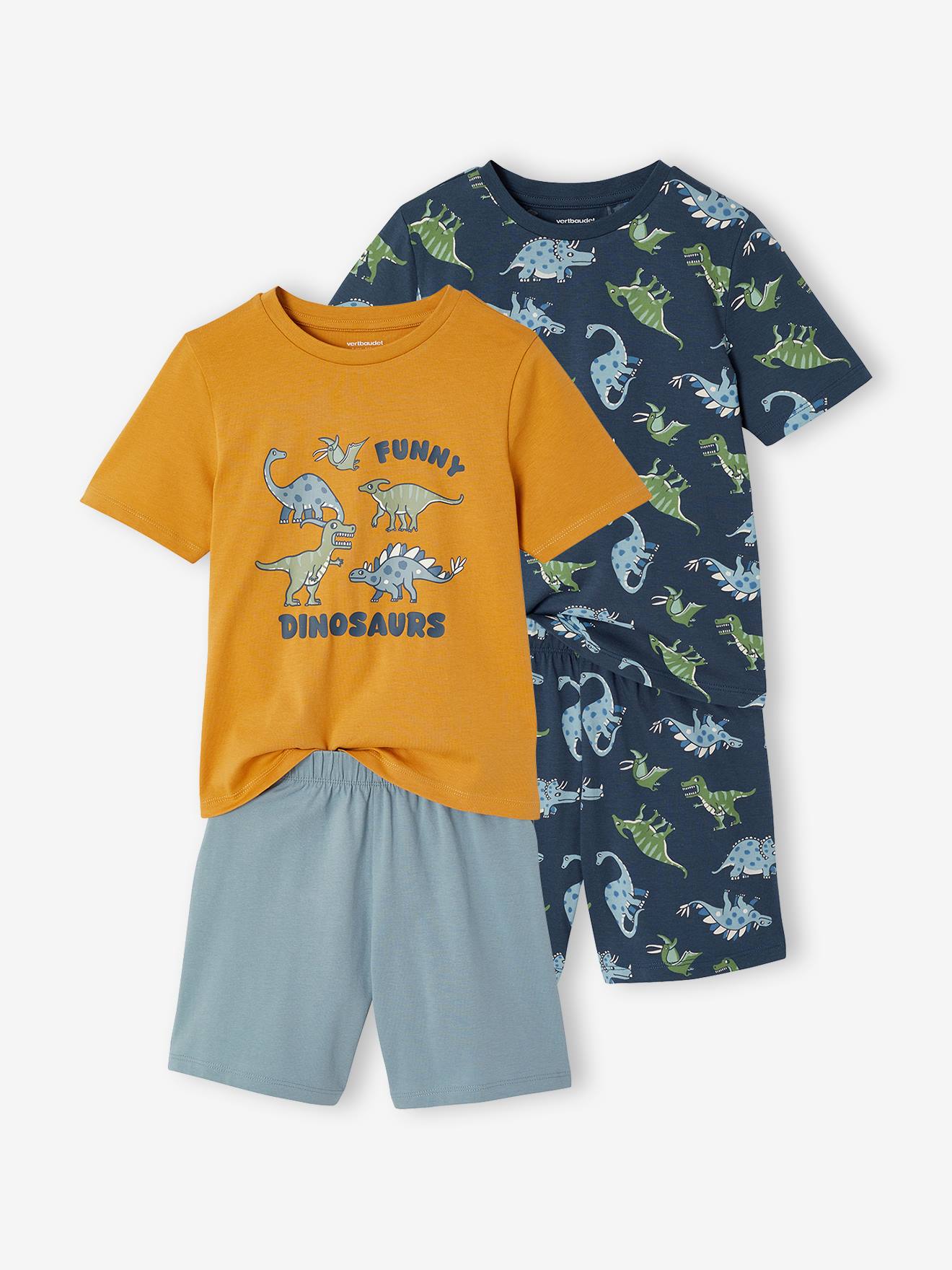 Set van 2 pyjamashorts dino nachtblauw