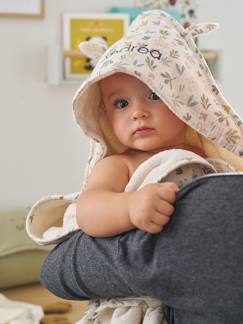 Baby-Badcape van katoengaas om te personaliseren + washandje BAYOU