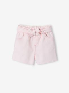 Meisje-Short voor meisjes van twill met riem om te knopen