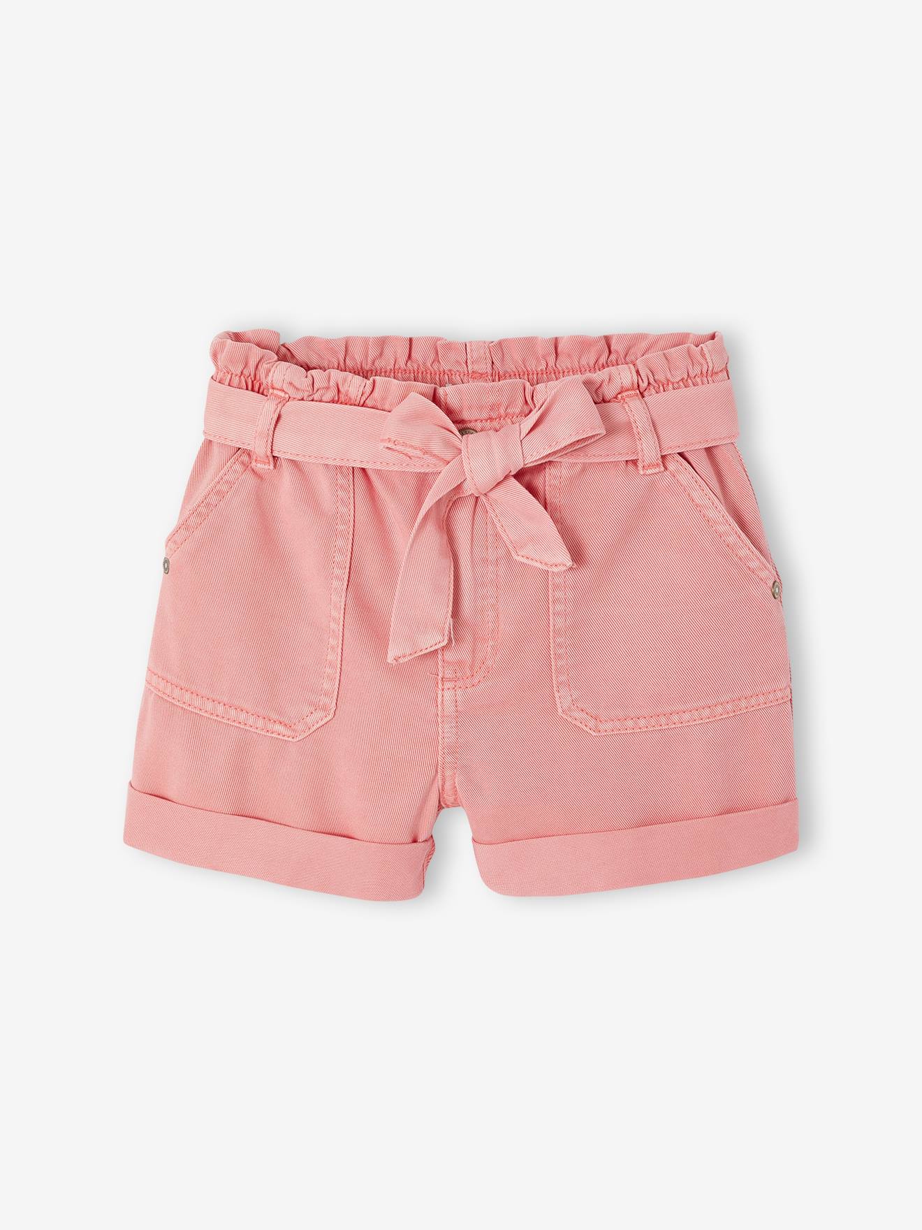 Meisjesshort in paperbag-stijl rozen