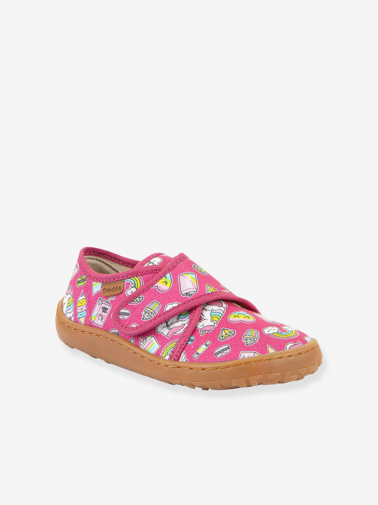 FRODDO barefoot sloffen met print voor kinderen fuchsia