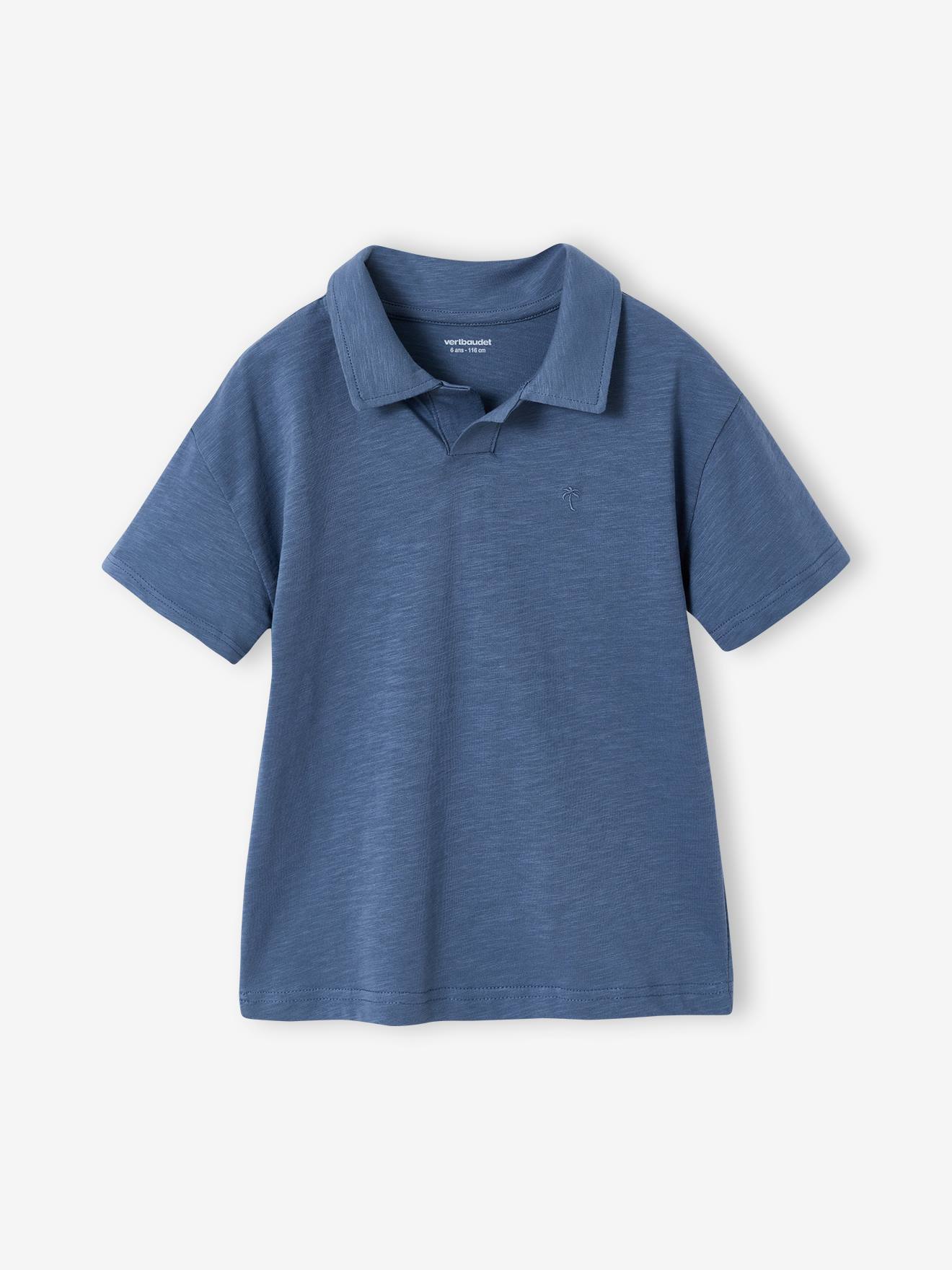 Effen polo voor jongens blauw