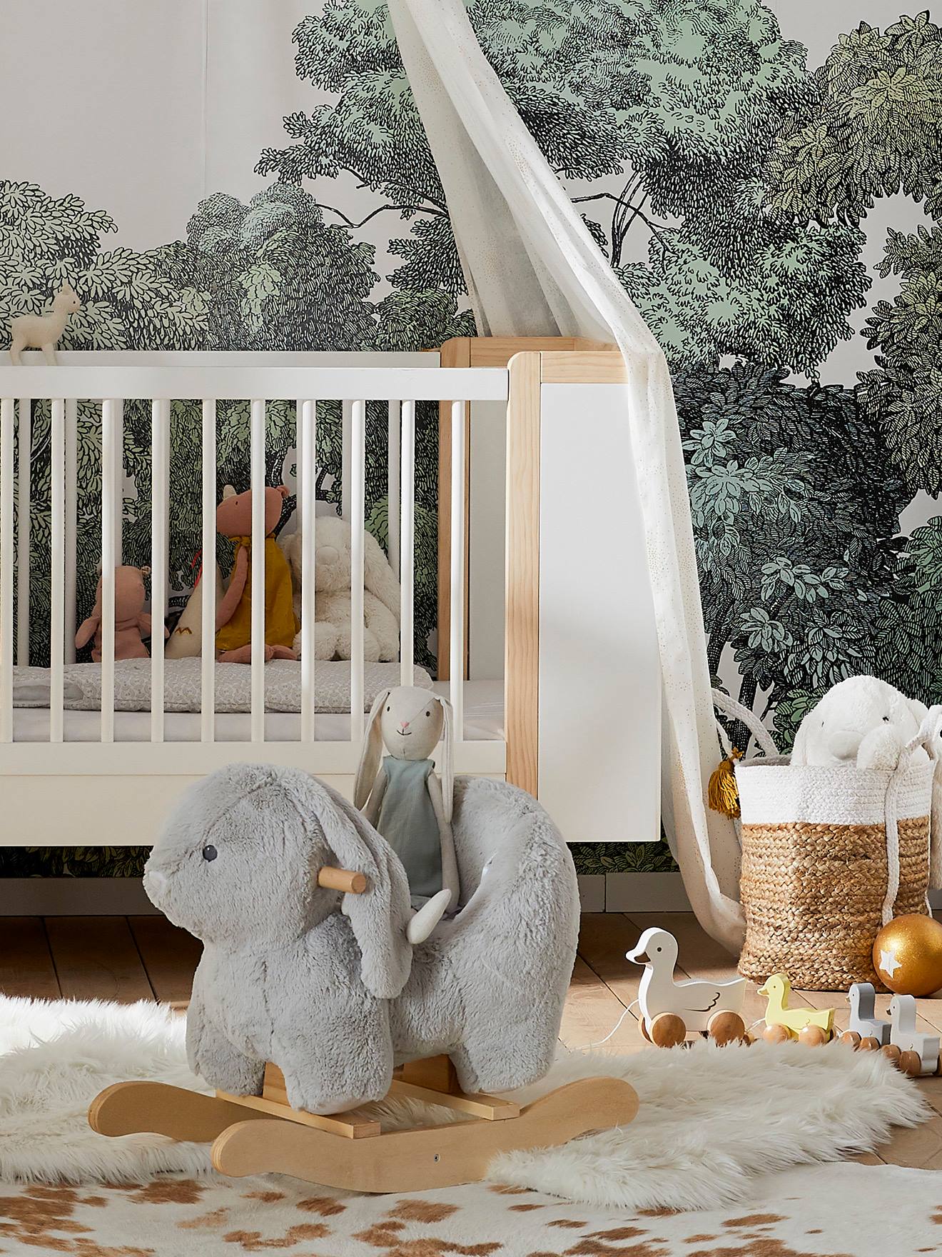 Schommelkonijn baby grijs afbeelding