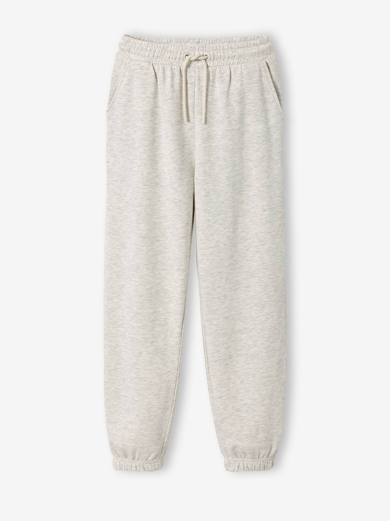 Losse joggingbroek voor meisjes gemêleerd grijs