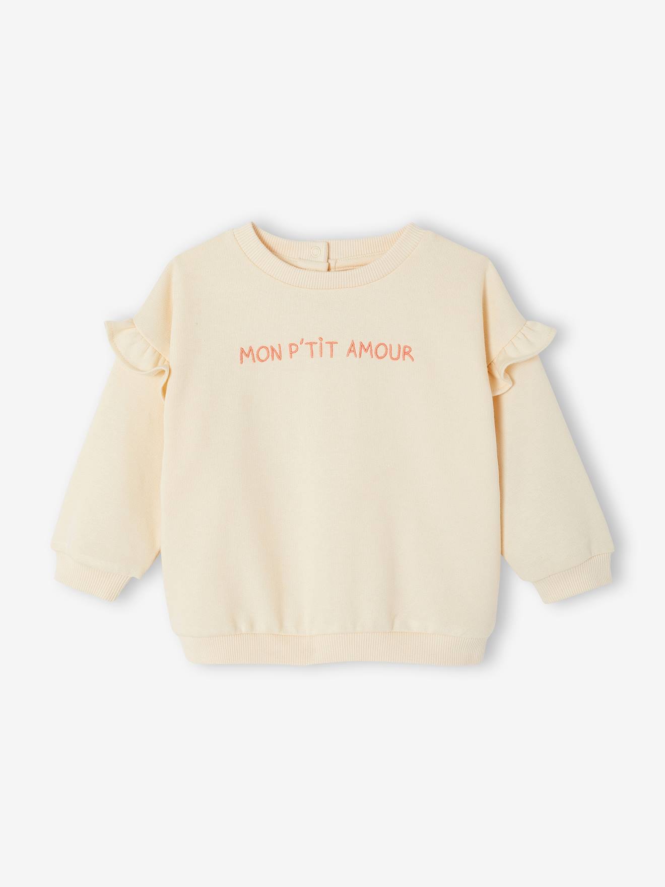 Personaliseerbare sweater voor babymeisjes vanille