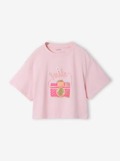 -Cropped meisjesshirt met korte mouwen