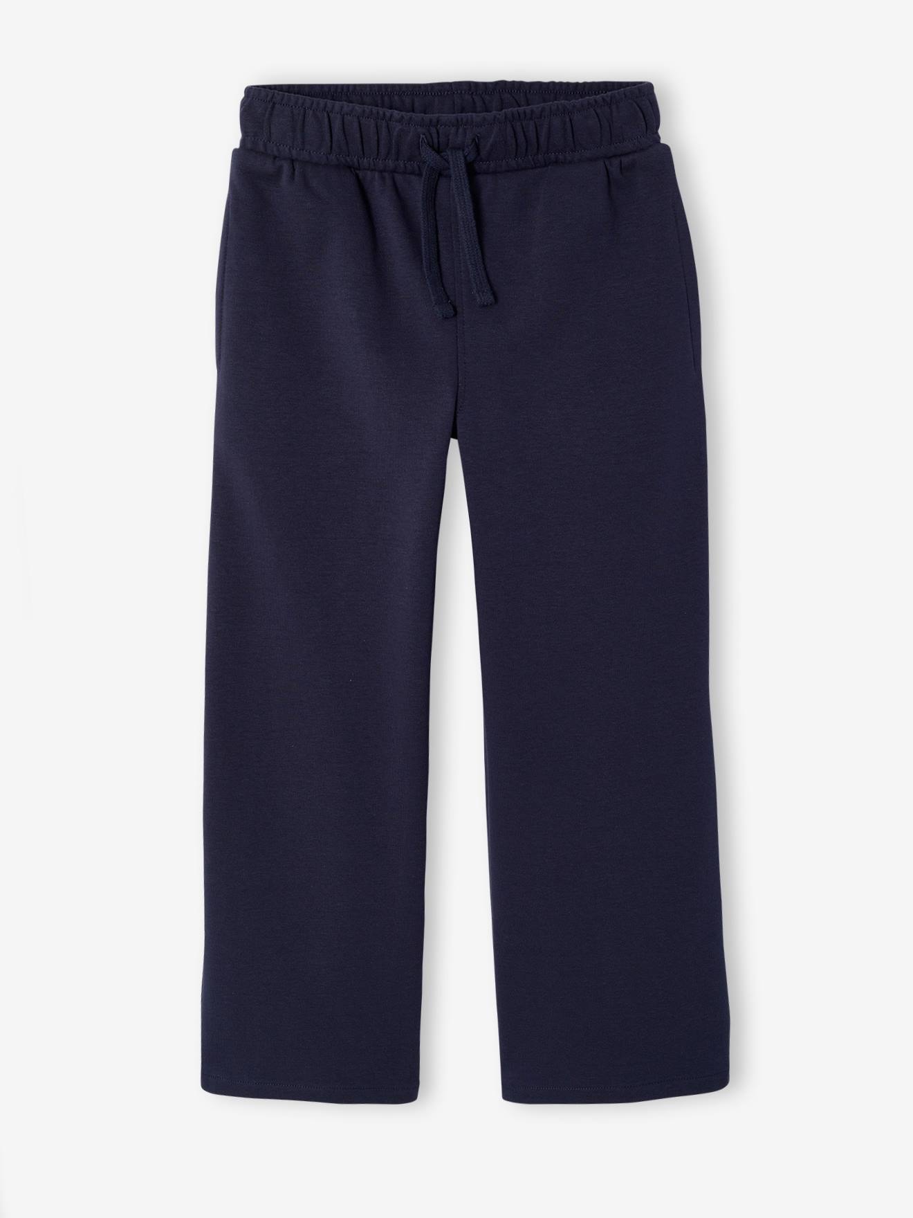Wijde joggingbroek voor jongens marineblauw