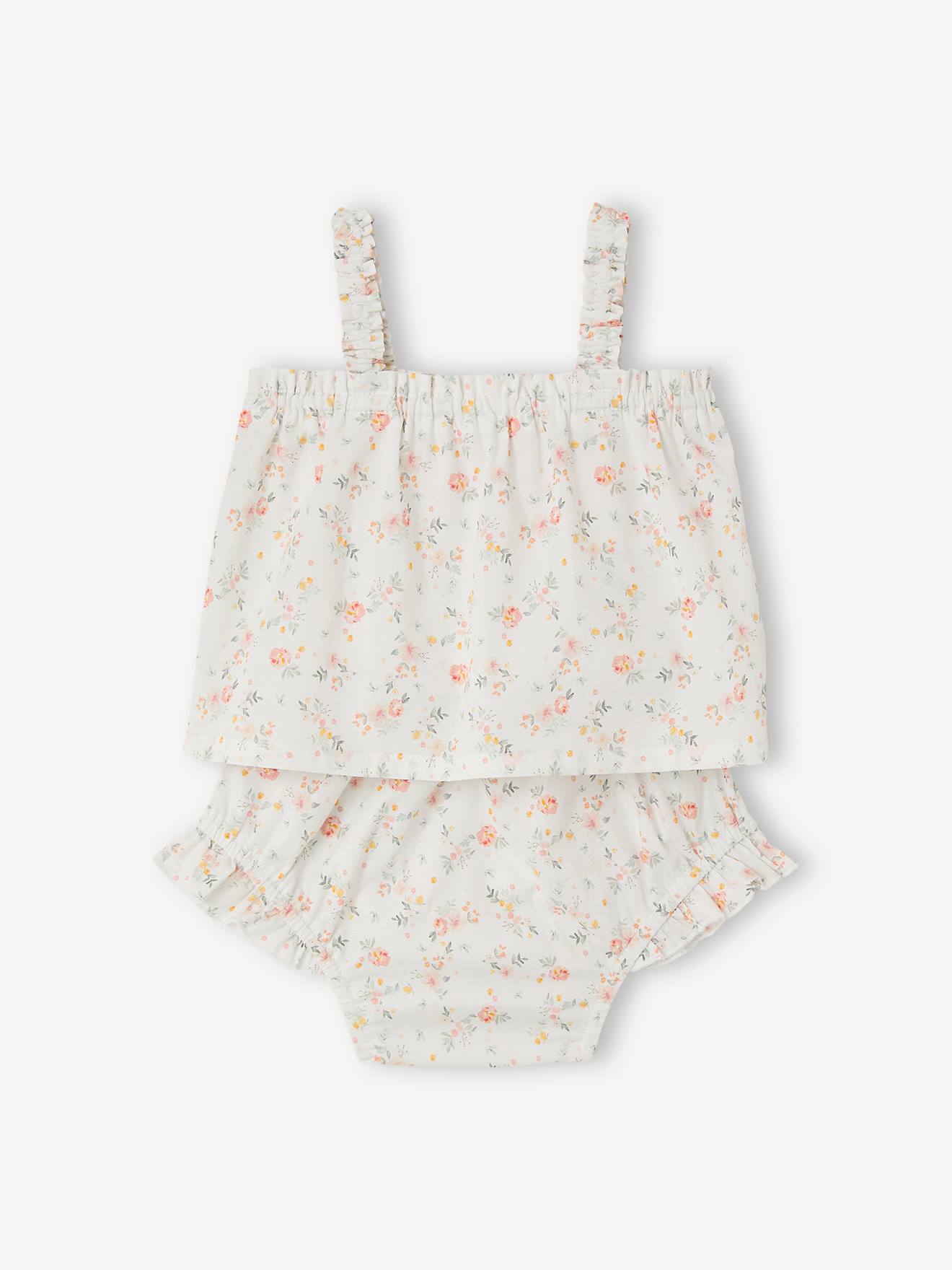 Babyset blouse en slip meisjes ecru