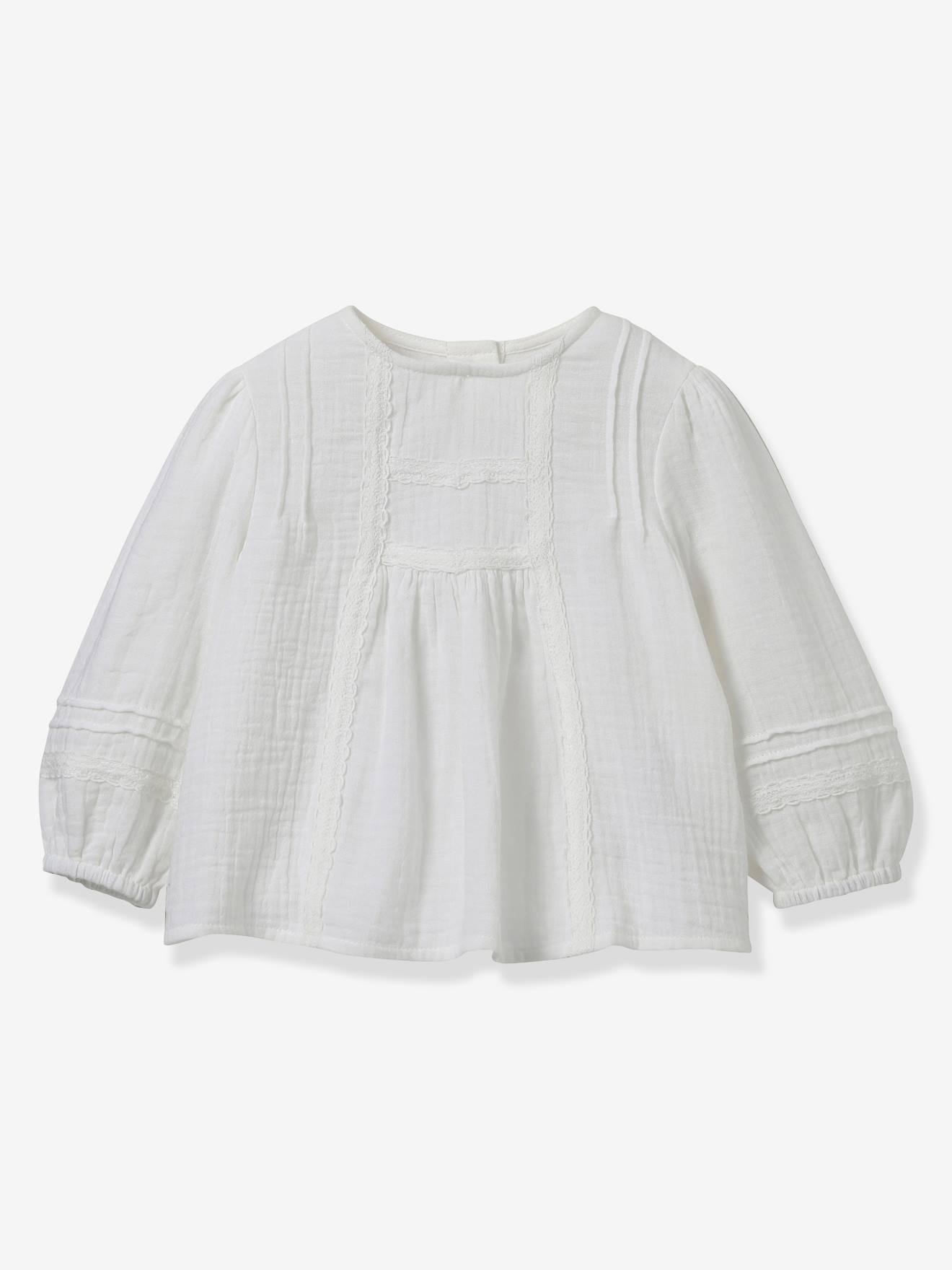 Blouse van katoengaas wit