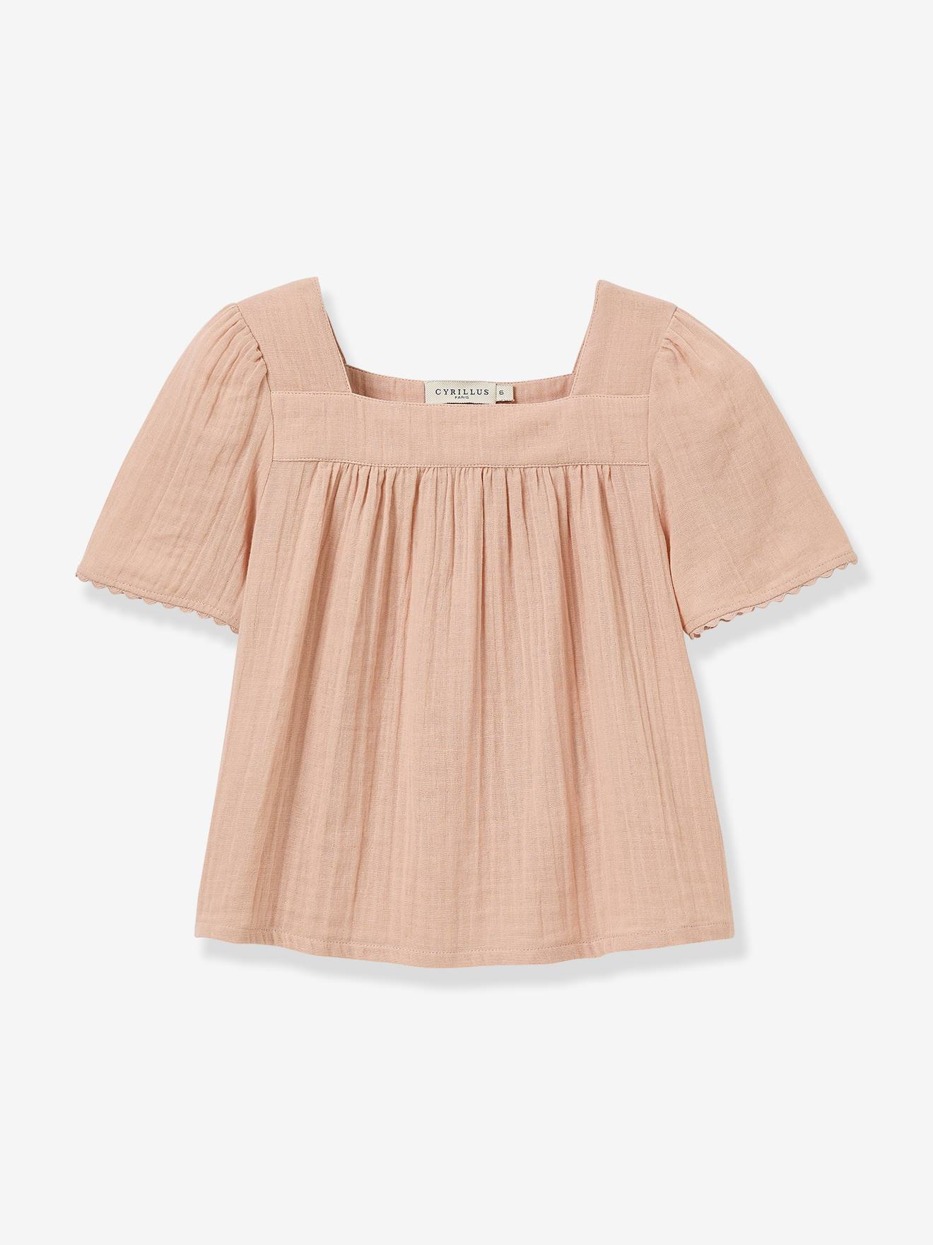 Blouse van biologisch katoen lichtroze
