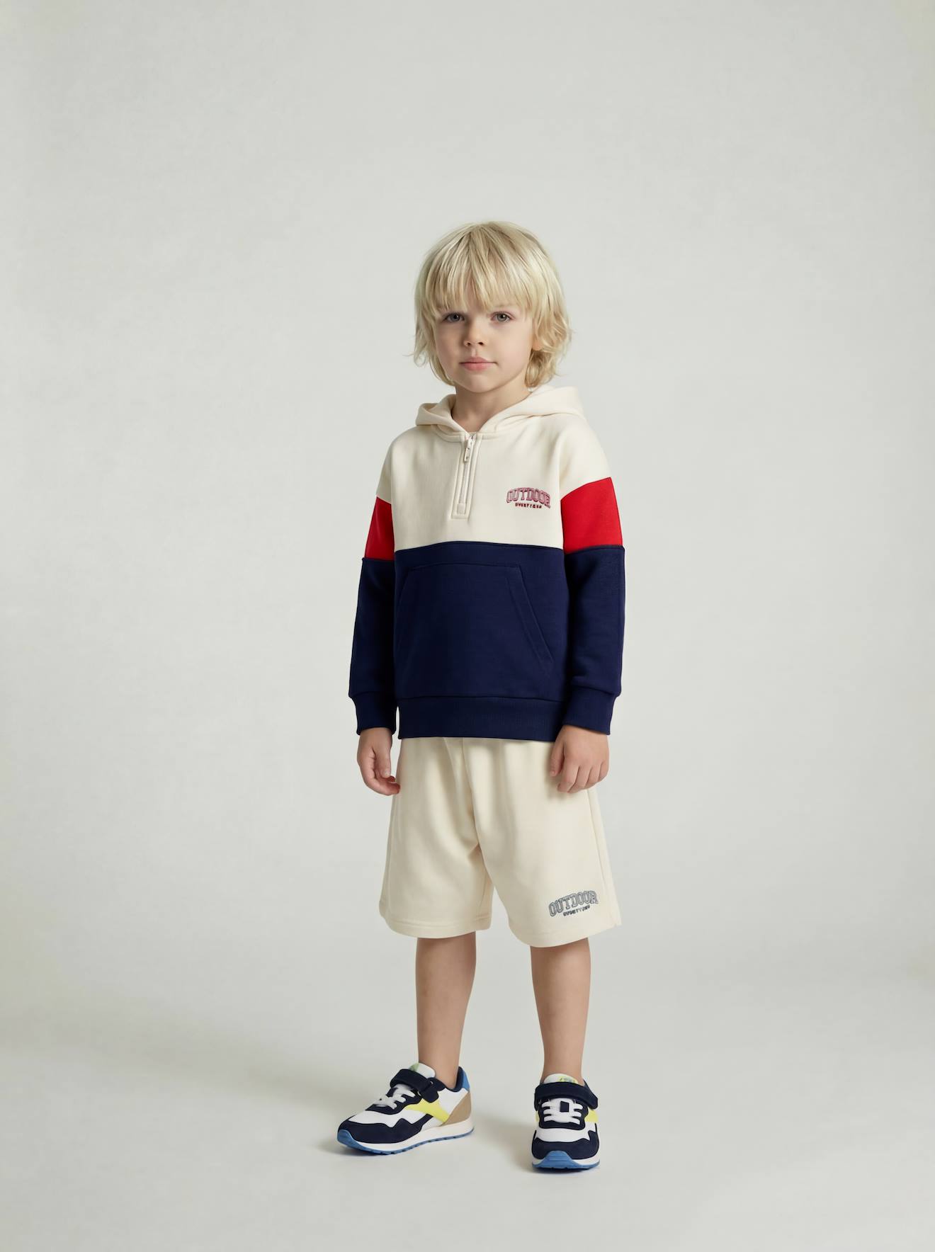 Bermuda sport jongen ecru