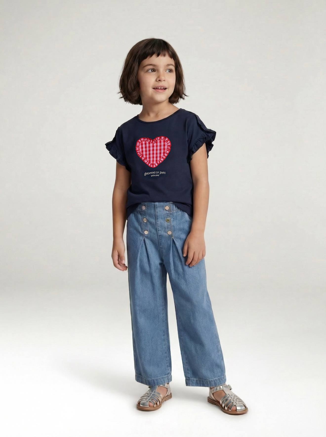 Grote jeans middenblauw