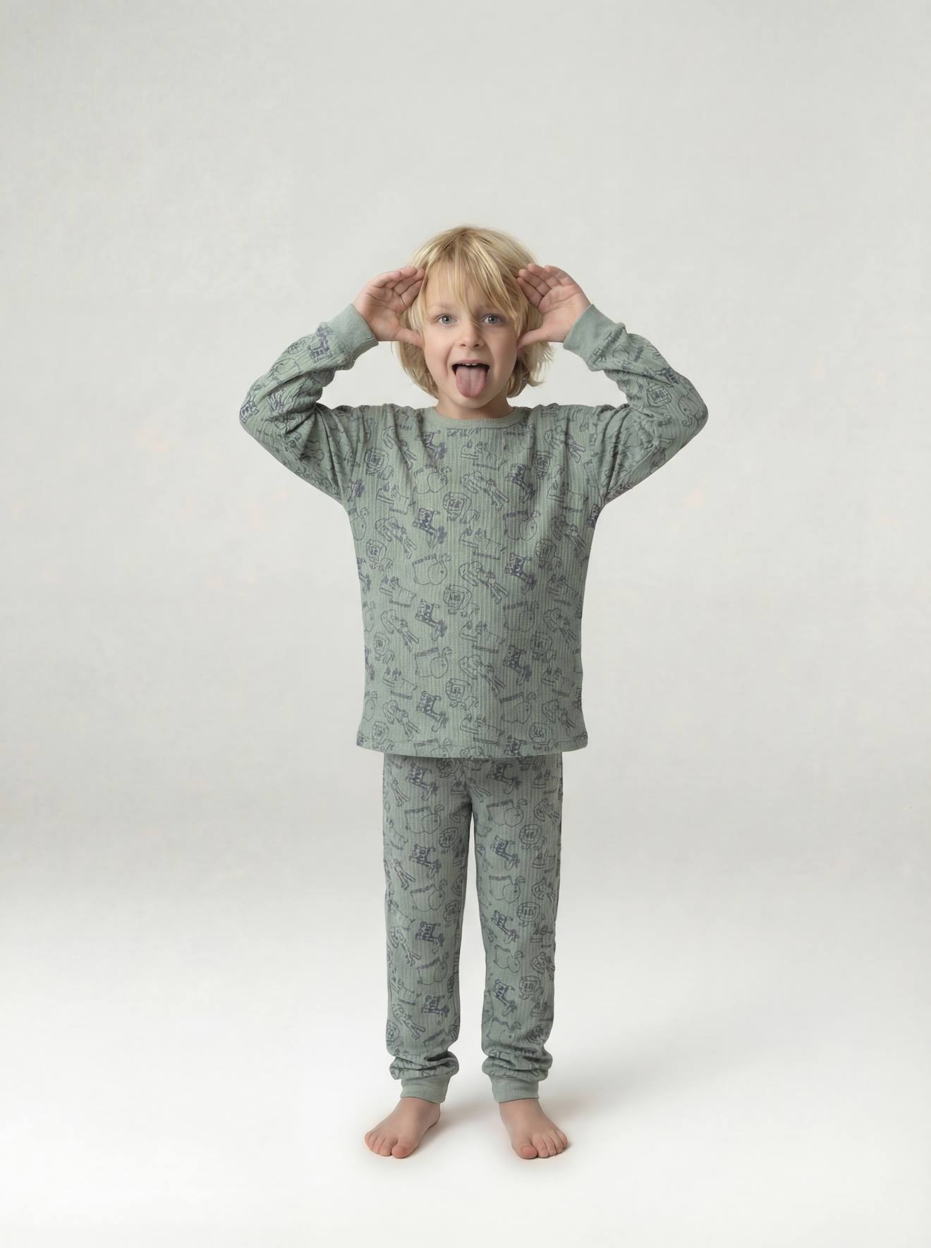 Jungle pyjama saliegroen