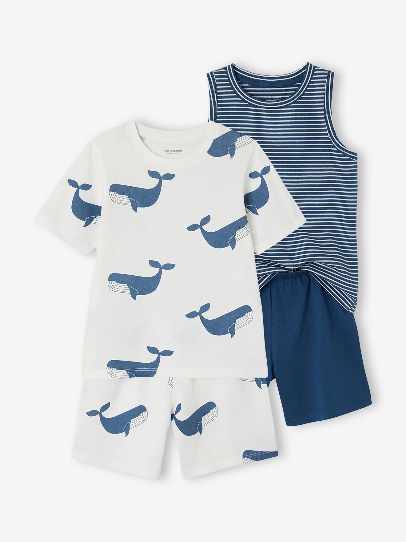 Set van 2 pyjamashorts voor jongens blauw