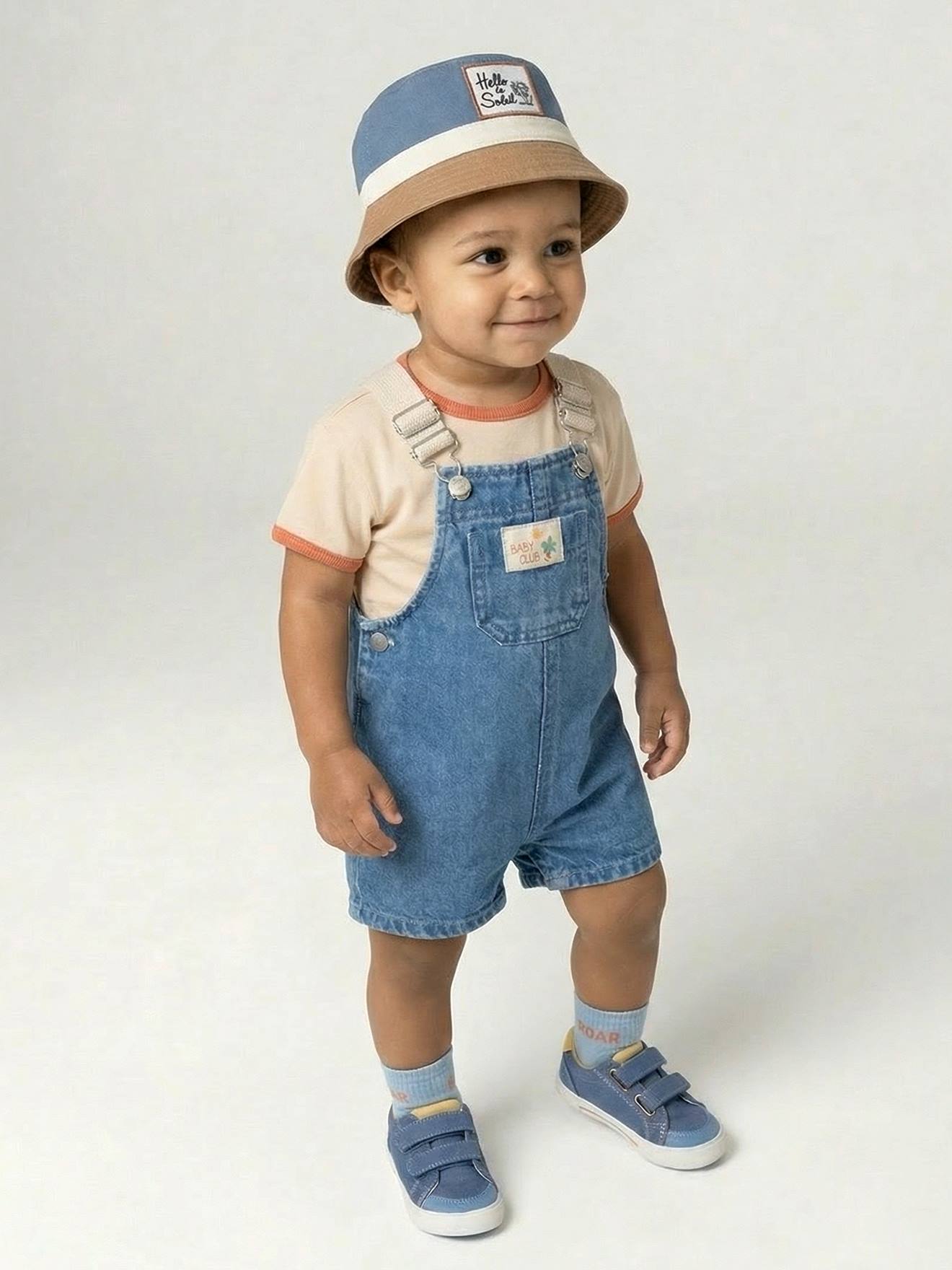 Babyset T-shirt salopet stone