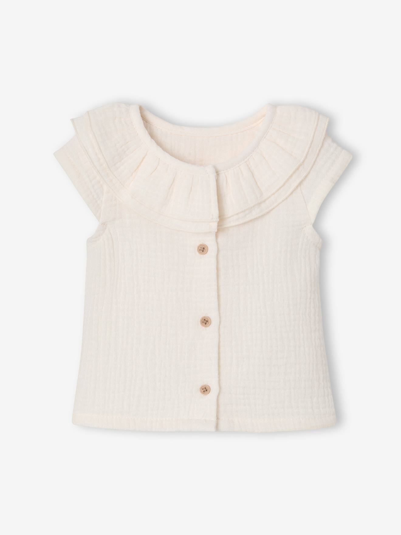 Blouse meisjes pasgeboren ecru