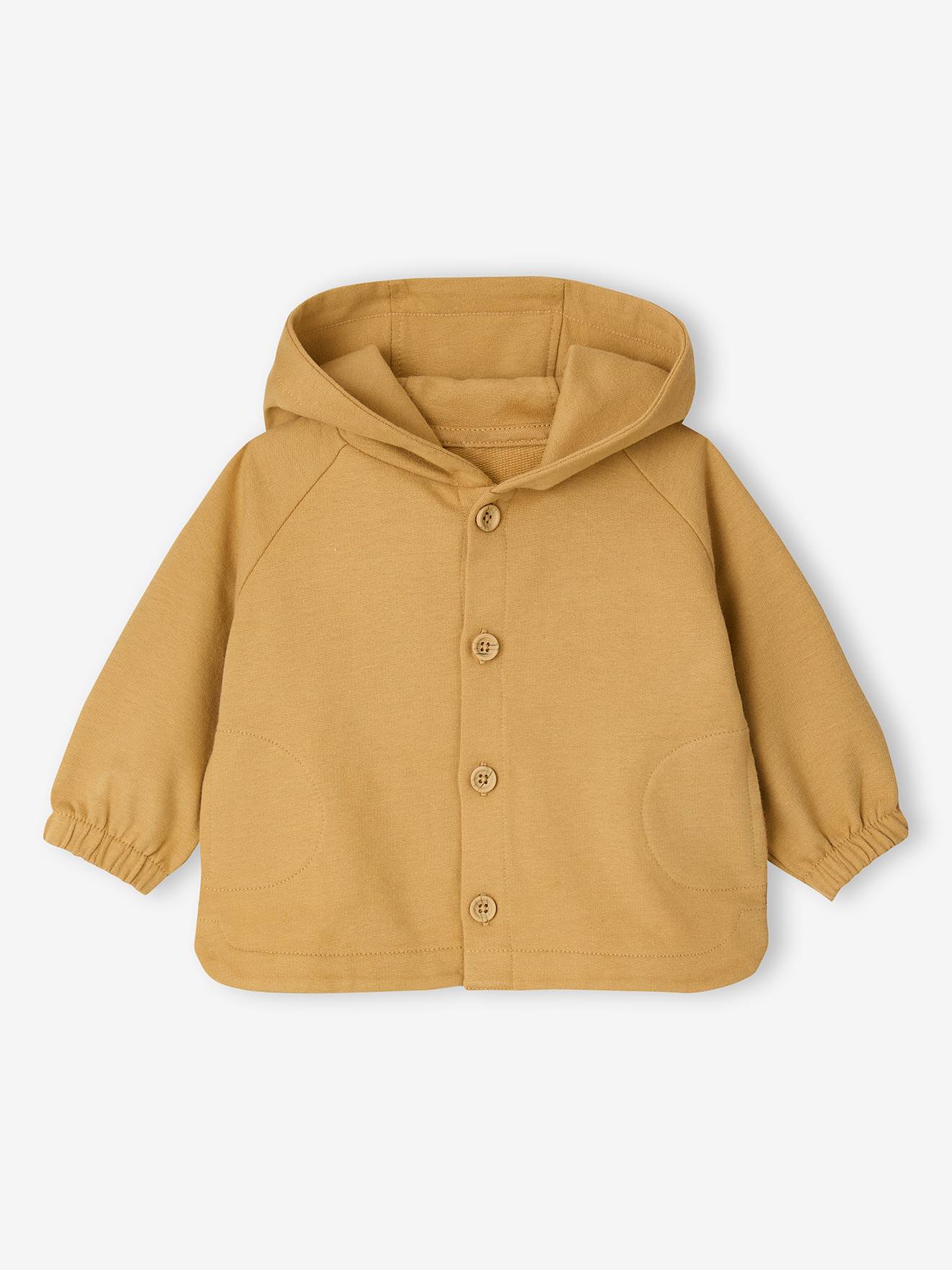Personaliseerbaar vestje met capuchon voor baby's geel