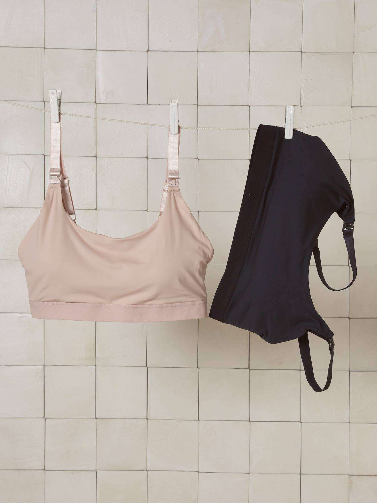 Set van 2 beha's voor de borstvoeding en zwangerschap beige