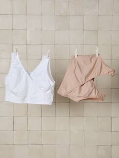 Zwangerschapskleding-Naadloze collectie-Set met 2 naadloze microvezel voedingsbeha's