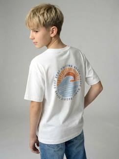 Jongens-T-shirt, poloshirt, souspull-T-shirt-T-shirt met motief voor/achter, gewassen effect JONEN
