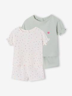 Baby-Set van 2 pyjamashorts voor meisjes, praktisch