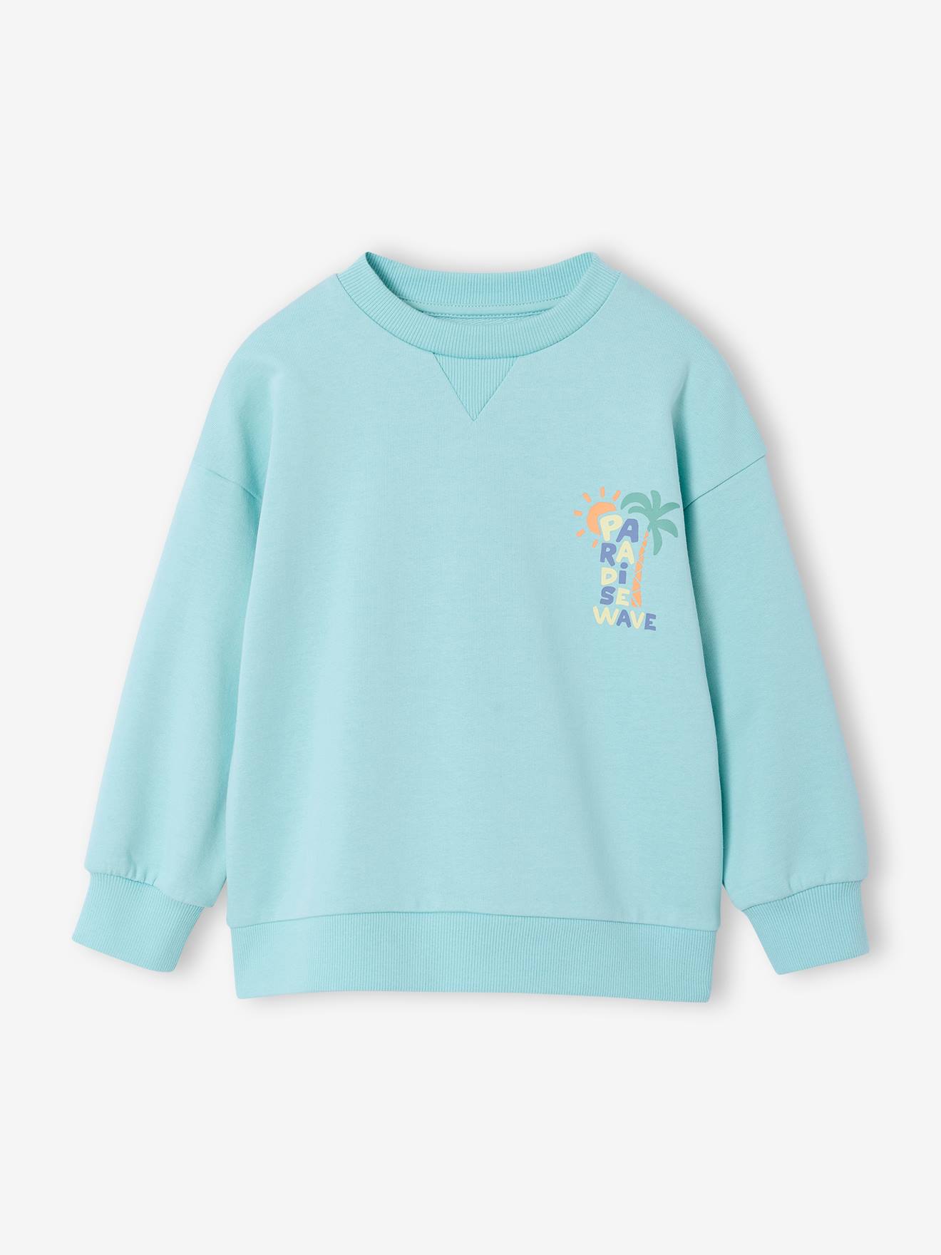 Sweater met ronde hals en lange mouwen blauwgroen