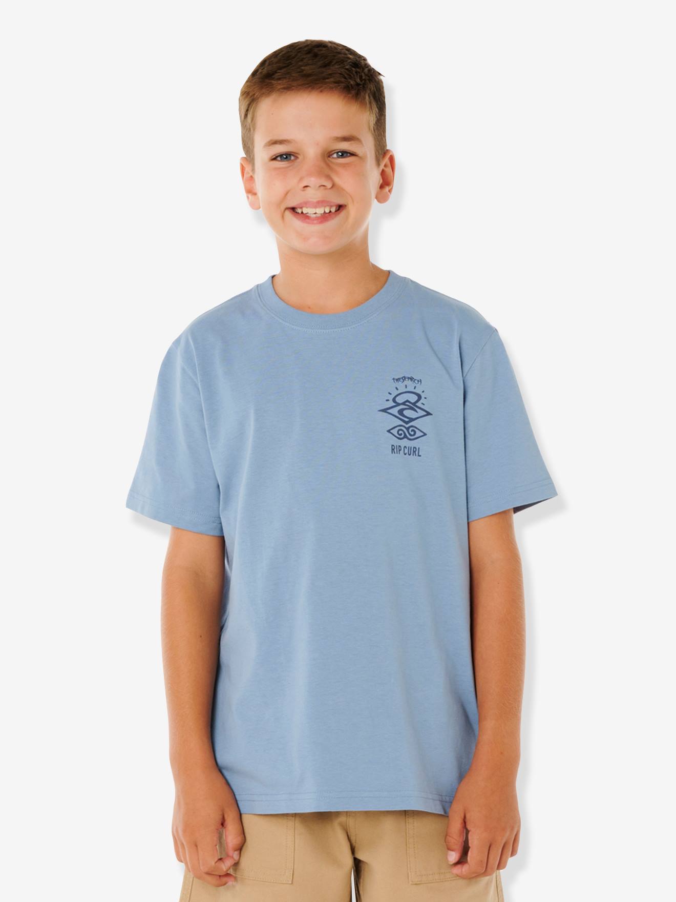T-shirt met korte mouwen voor jongens grijsblauw