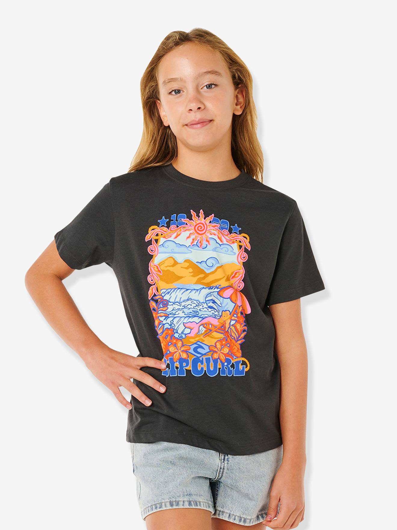T-shirt met korte mouwen voor meisjes zwart