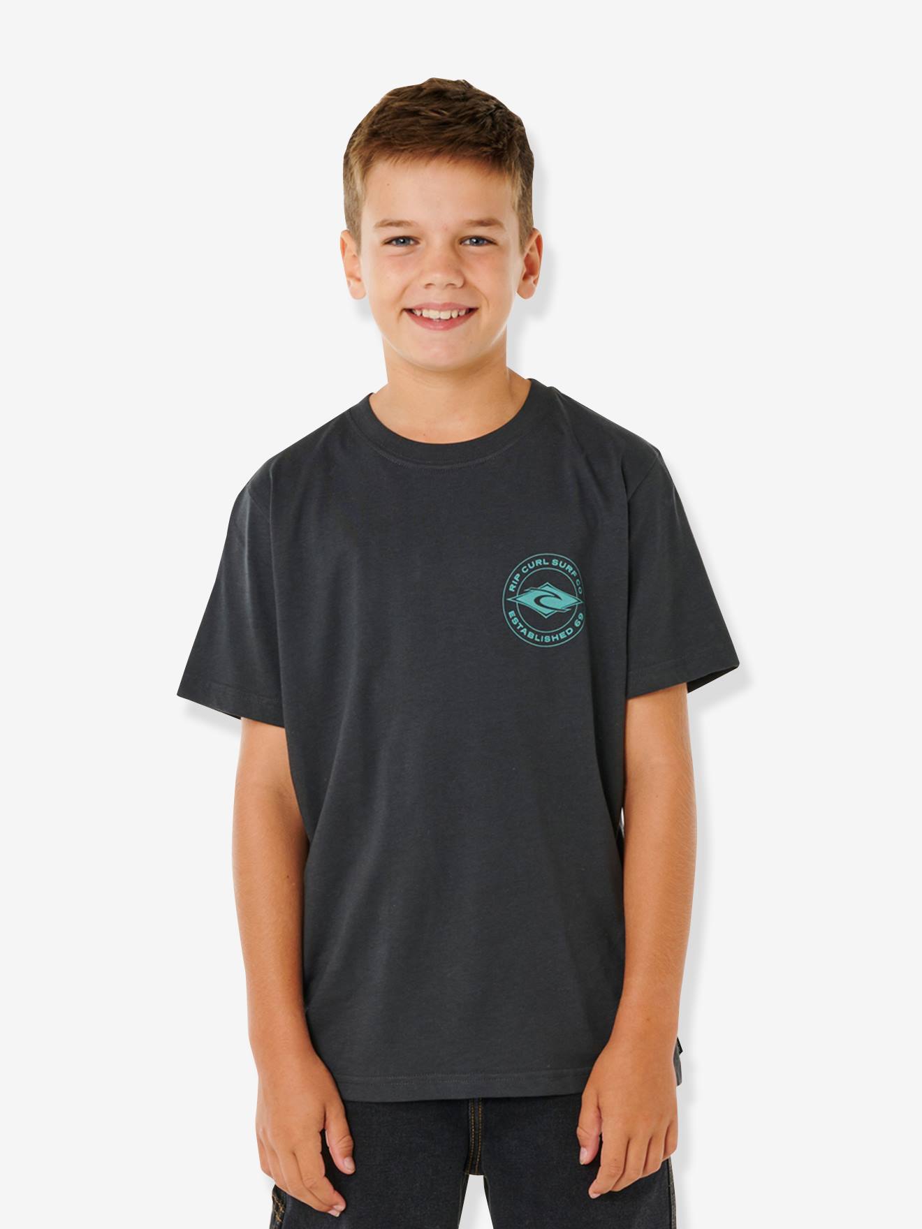 T-shirt jongens korte mouwen zwart