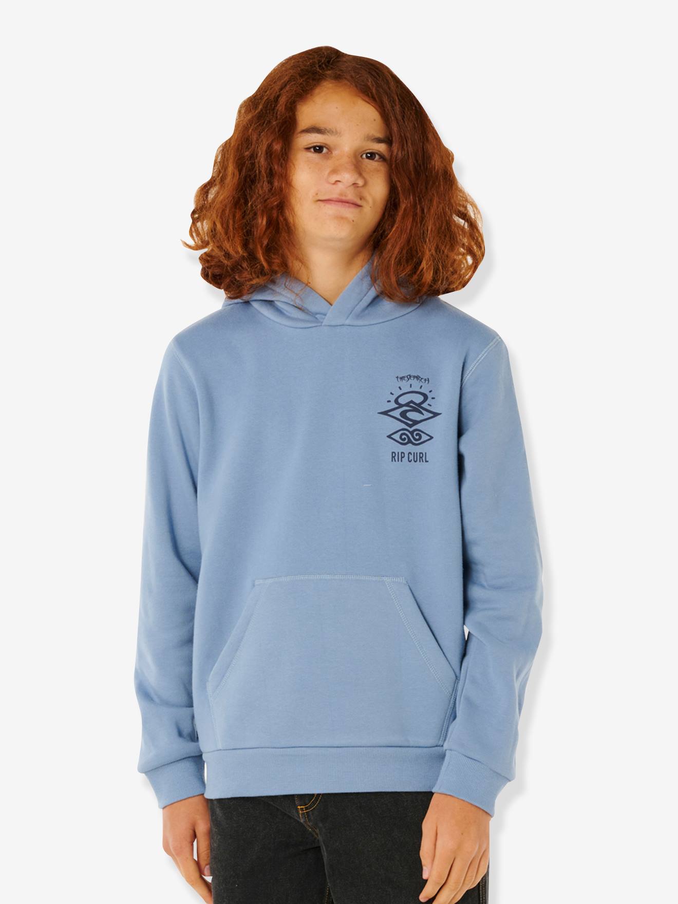 Sweater met capuchon voor jongens grijsblauw