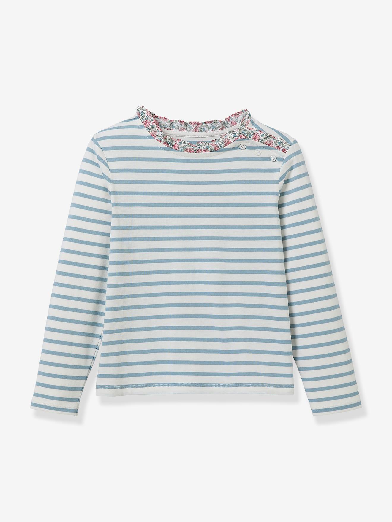 T-shirt met lange mouwen in maritieme stijl lichtroze.