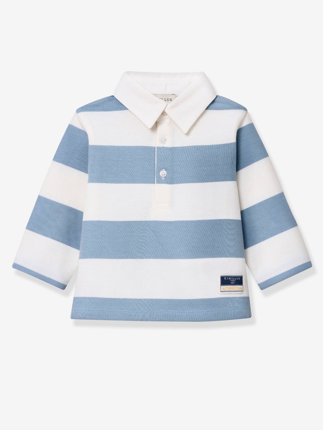Polo met strepen en lange mouwen blauw, gestreept