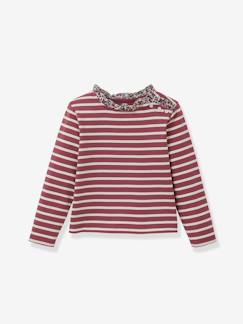 Meisje-T-shirt matroos voor meisjes Liberty stof biologisch katoen CYRILLUS