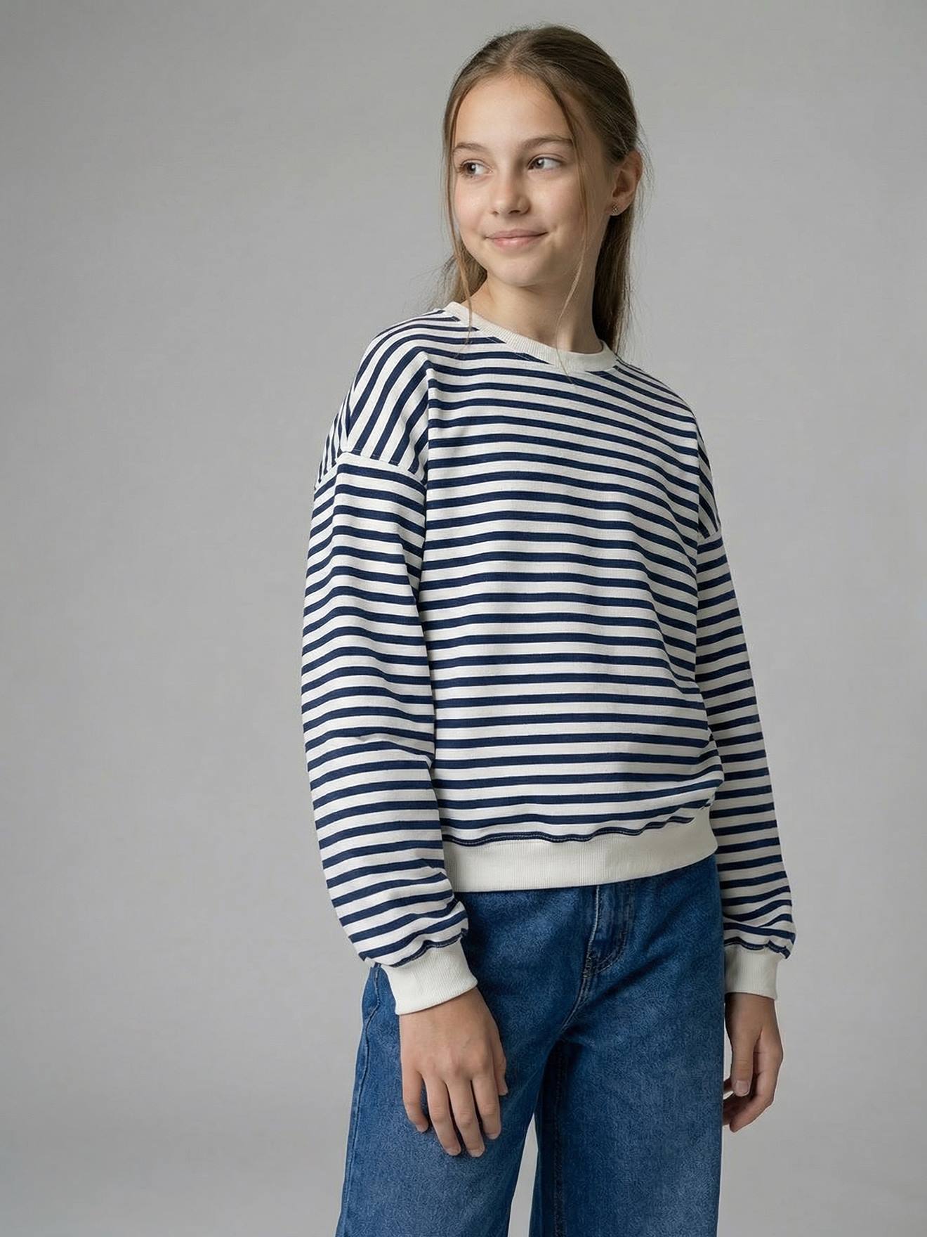 Sweater met wijde pasvorm marineblauw