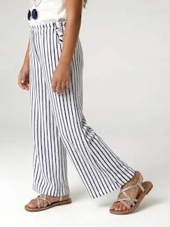 Meisje-Legging-Wijde gestreepte legging van gebreide sweater
