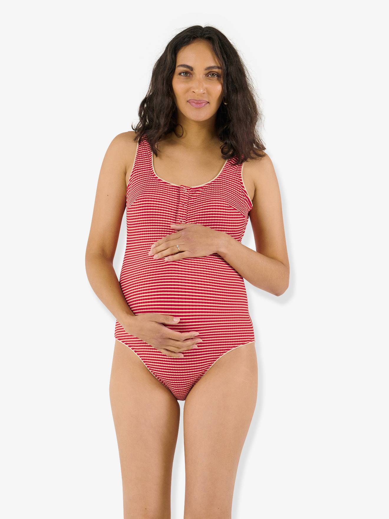 Integraal badpak zwangerschap rood