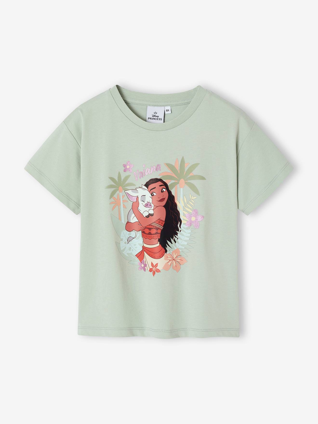 T-shirt met korte mouwen voor meisjes VAIANA blauwgroen