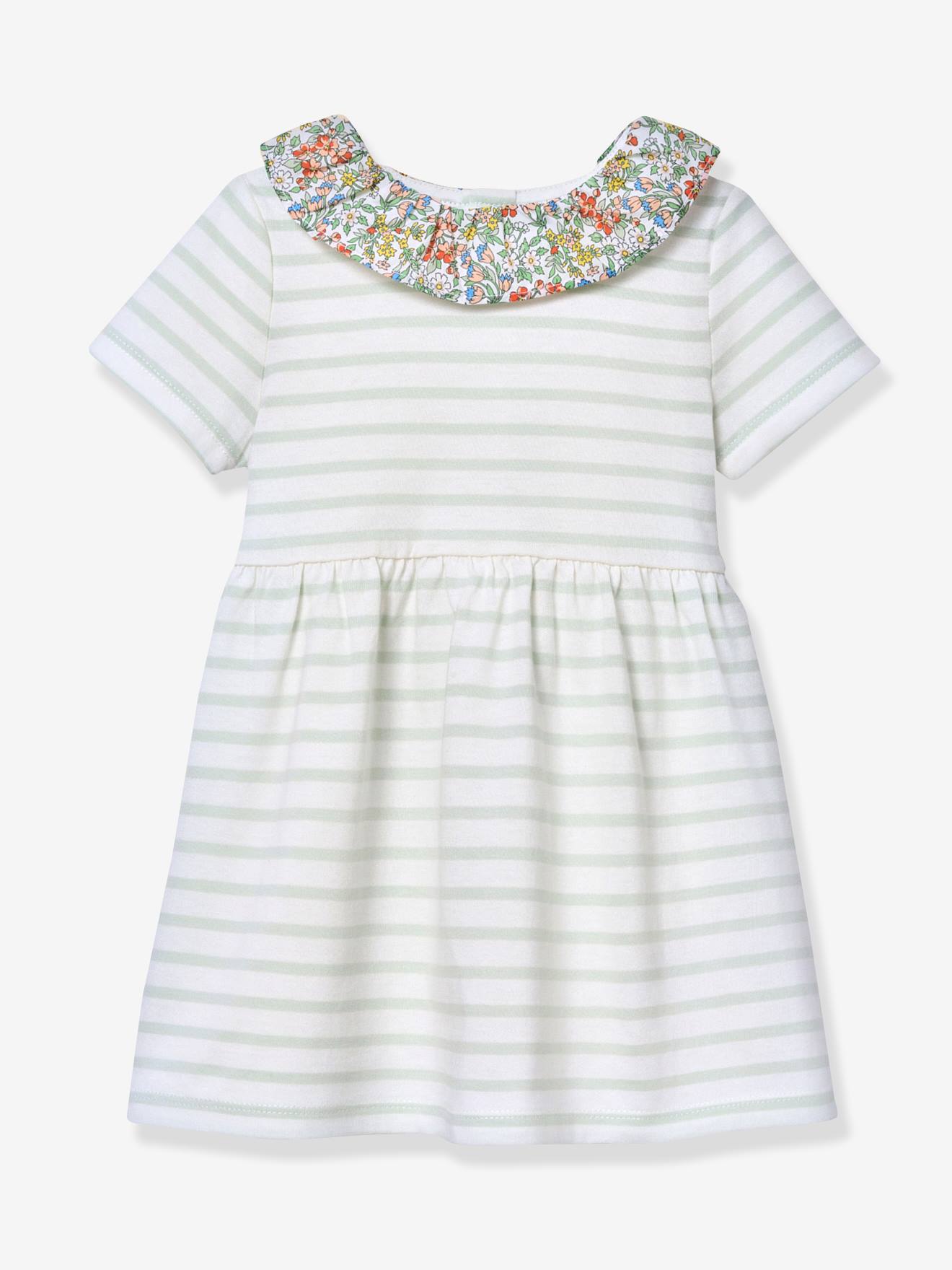 Gemarmerde jurk baby lichtgroen