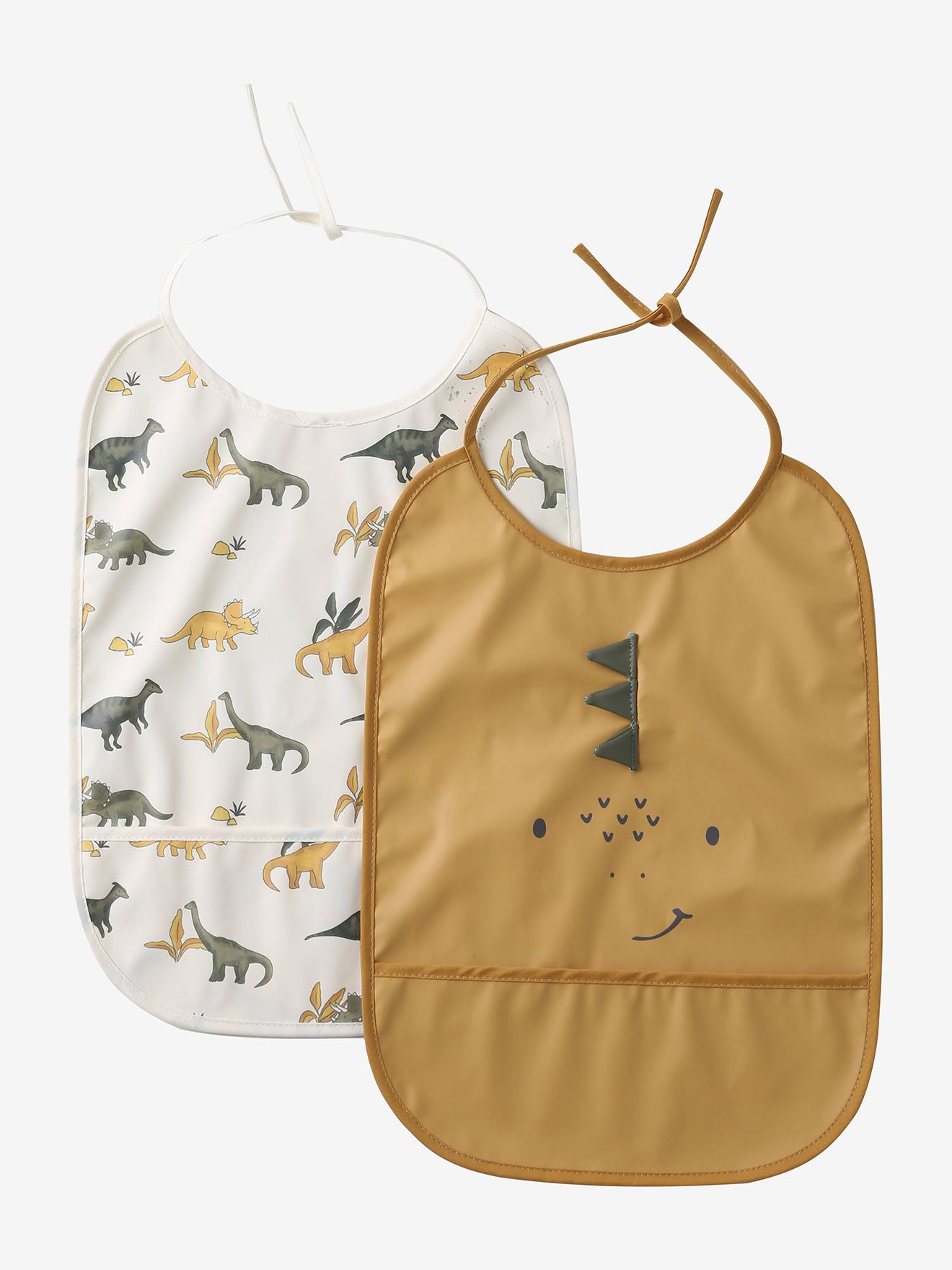 Set van 2 XL slabbetjes mosterdgeel