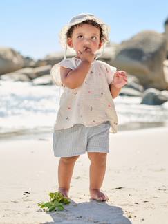 Baby-Short voor babymeisjes van katoengaas