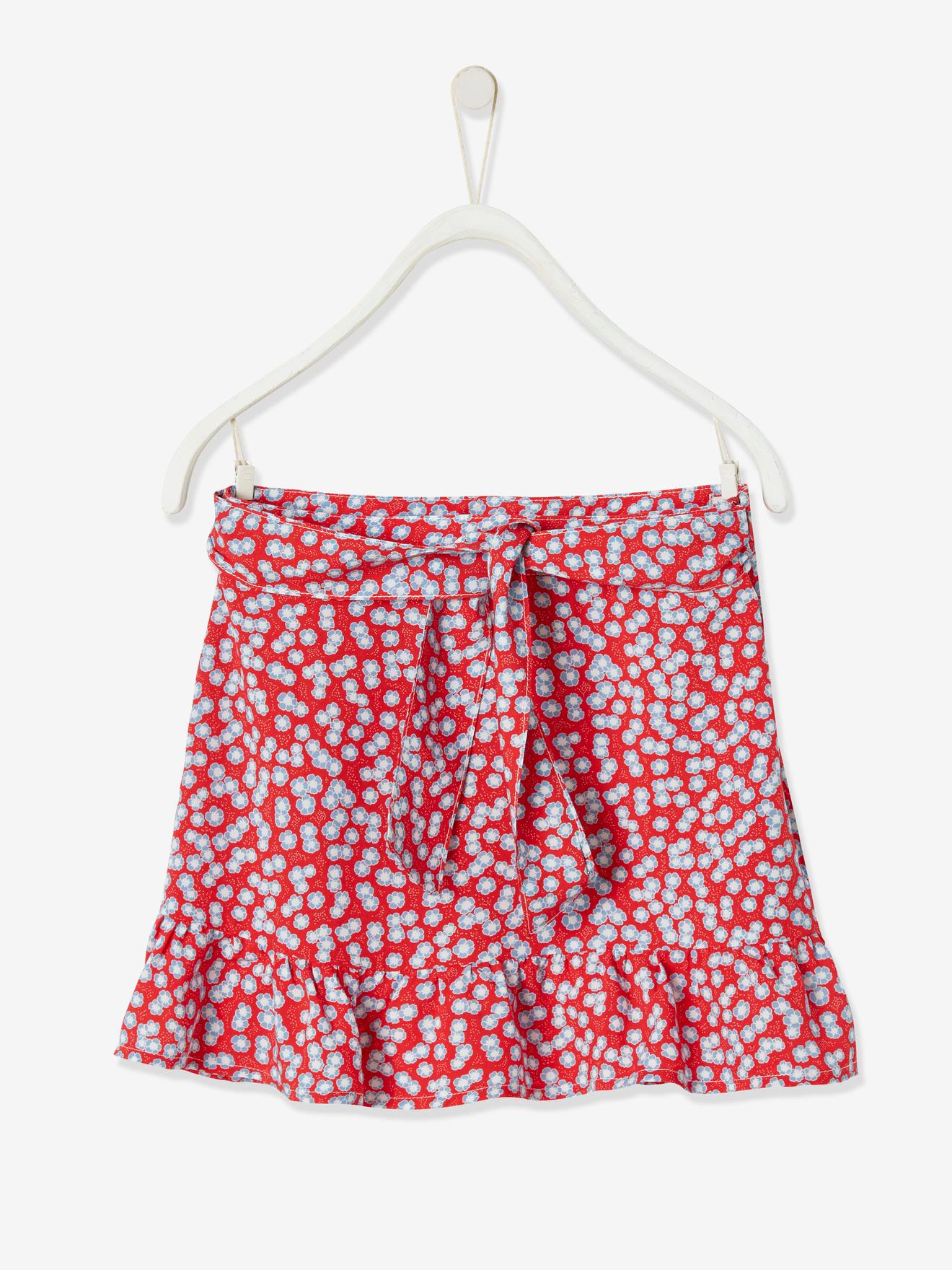 Meisjesrok met print rood met print