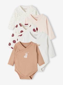 Baby-Body-Set van 5 rompertjes met lange mouwen en met opening voor pasgeborenen