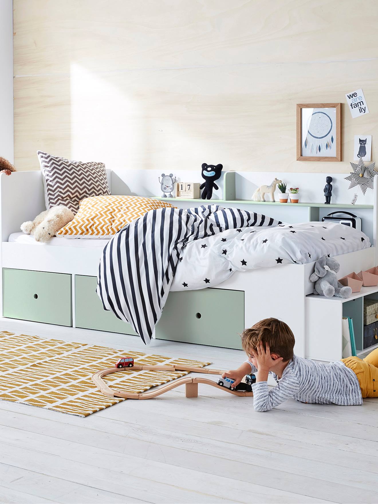Kinderbed met opbergruimte BASEO grijsblauw
