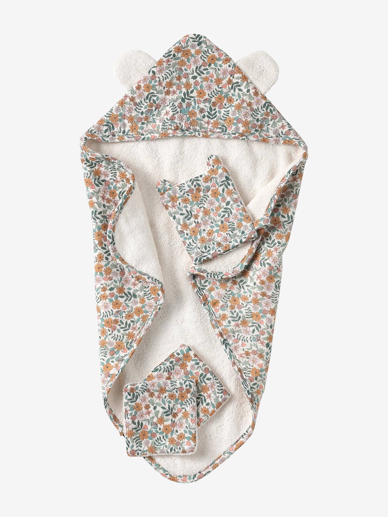 Set badcape + handschoen + luiers voor babypop geel